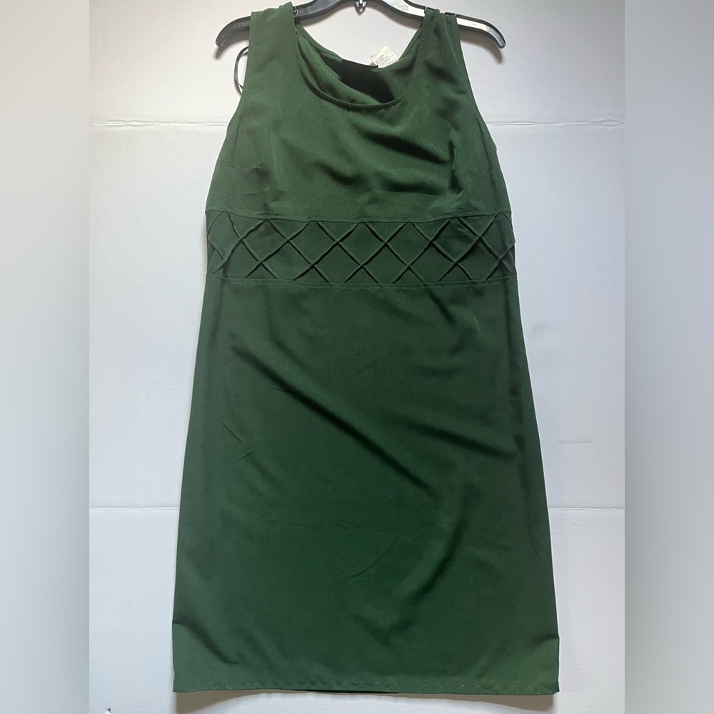Vintage Faux Suede Dress Crisscross Detail